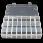 Skaidrus reguliuojamas 24 skyrių auskarų žiedas papuo&scaron;alų laikymo dėžutės dėklas