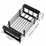 48 cm reguliuojamas nerūdijančio plieno kriauklės stovas Kriauklės indų stovo indų laikiklis Virtuvės kriauklės laikymo stovo indų nusausinimo stovas vaisių kanalizacija