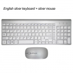 Ergonomi&scaron;ka itin plona, ​​mažai triuk&scaron;minga 2,4 g belaidė klaviatūros ir pelės kombinuota belaidė pelė, skirta Mac kompiuteriui &bdquo;Windows Xp/7/10 Android TV Box&ldquo; KM US sidabras