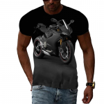 Vasaros mados Nauji vyri&scaron;ki motociklų grafiniai mar&scaron;kinėliai Trend Personality Cool Style Locomotive Pattern Print trumpomis rankovėmis mar&scaron;kinėliai S
