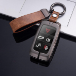 Madingas metalinis automobilio nuotolinio valdymo pulto rakto dėklo dangtelis, skirtas Land Rover Range Rover Evoque Discovery Sport Velar, skirtas Jaguar XE E-PACE XF For Land Rover ruda
