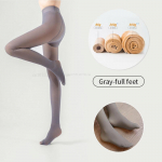 Naujos žieminės &scaron;iltos pėdkelnės Moteri&scaron;kos vilnos kojinės auk&scaron;tu juosmeniu termo kojinės izoliuotos kelnės netikros permatomos antblauzdžiai pėdkelnės 220g-full feet pilka spalva