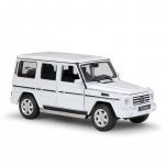 1/24 Scale Welly Mercedes-Benz G klasės visureigis Lengvojo lydinio automobilio modelis Metalinės žaislinės transporto priemonės Automobilių modeliai Auk&scaron;ta modeliavimo kolekcija Dovanos vaikams 1/24-18.8x7.5x7.2cm balta