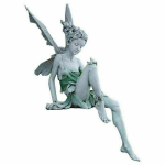 Naujos fėjos statulos sodo miniatiūros lauko puo&scaron;menos sėdinčios fėjos skulptūros kiemo kra&scaron;tovaizdžio dekoravimas 18x7x10cm