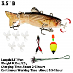 Elektriniai žūklės masalai 3,5 USB įkraunamas LED &scaron;viesos masalas Swimbaits Robotiniai masalai Crankbait žvejybos reikmenys, gyvos žuvys 3.5'' B