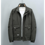 Nauja stovima apykakle vyri&scaron;ka striukė su keliomis ki&scaron;enėmis lauke, vandeniui atspari užtrauktuku, laisvalaikio striukė, plius dydis 8XL