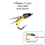 10/15/20/25 vnt Realisti&scaron;ka geltona kandžių musė upėtakių muselėms žvejoti jaukas Dirbtinis vabzdžių masalas, masalas žvejybai 10Pcs(No Box)