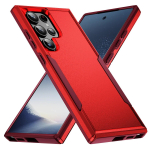 Matinis telefono mai&scaron;elio dėklas, skirtas Samsung Galaxy S24 Ultra S23 FE S20 S21 S22 Plus S 24 23 22 Dviejų sluoksnių galinis dangtelis Samsung s22 Ultra raudona