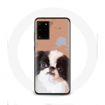Coque pour Samsung Galaxy S11 Plus &Eacute;pagneul japonais Noir et Blanc Race de chiens