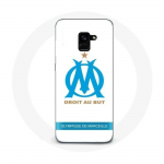 Coque pour Samsung Galaxy A8 Plus Olympique de Marseille Logo Fond Blanc