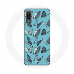 Coque pour Samsung Galaxy A02 papillons Fond bleu
