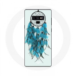 Coque pour Samsung Galaxy Note 9 Attrape R&ecirc;ve Bleu Fond Blanc