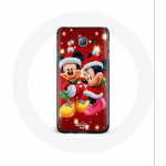Coque pour Samsung Galaxy J3 2016 Mickey Mouse et Minnie Mouse le jour de No&euml;l