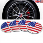 4 vnt./partija 56,5 mm JAV vėliavos automobilio emblemos ratlankio centro stebulės dangtelio lipdukas aliuminio lydinio ratlankio ženklelio lipdukai