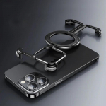 Prabangus metalinis berėmio magnetinio laikiklio telefono dėklas, skirtas iPhone 15 14 13 12 Pro Max Plus Magsafe Aviation klasės aliuminio lydinio dangtelis For iPhone 15 Pro Max juoda
