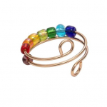 Sukamieji spalvingi karoliukai Žiedas, mažinantis nerimą, atviras, reguliuojamas, vyri&scaron;kas, moteri&scaron;kas, pir&scaron;tų žiedas, madingi papuo&scaron;alai, aksesuarai, Kalėdų, Naujųjų metų dovana auksinė