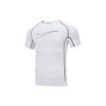 Nike Pro Logotipo Spausdinimo Treniruočių Sportinis Kvėpuojantis Trumpomis Rankovėmis Fitneso Vir&scaron;us Vyri&scaron;ki Vir&scaron;utiniai Drabužiai Baltas DD1993-100 XXL