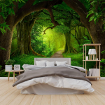 3D Mi&scaron;ko tapetai Miegamajame Gražūs peizažai Freska Žali medžiai Gamta Tapetai Svetainės miegamojo sienų tapyba 200 cm(W) x 140 cm(H)