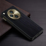 Dėklas OnePlus Open funda medinis bambuko ra&scaron;tas PU odos telefono dangtelis, skirtas oneplus atviram dėklui oneplus open juoda