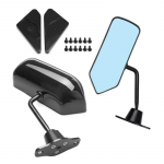 2x F1 stiliaus retro automobilio &scaron;oniniai galinio vaizdo veidrodžiai pora universalūs vintažiniai mėlyni stiklai &scaron;oniniai stiklai plataus kampo metalinis galinio vaizdo veidrodis Glossy Black