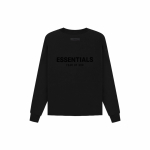 Fear of God Essentials SS22 Laisvas apvalios apykaklės džemperis Unisex Vir&scaron;utiniai drabužiai Juodas FOG-SS22-988 XS