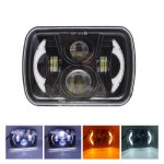 7 colių kvadratinių automobilių Wrangler LED priekiniai žibintai, 40 W geltonos ir baltos spalvos posūkio signalo juosta, skirta Jeep Cherokee 1 piece