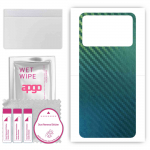 apgo Protective Skin Sticker for the back compatible with Xiaomi Poco X4 Pro, Wrap Film, Foil, Vinyl - Pattern Carbon Chameleon CAKA1