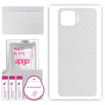 apgo Protective Skin Sticker for the back compatible with Oppo Reno4 F, Wrap Film, Foil, Vinyl - Pattern Transparent Carbon
