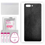 apgo Protective Skin Sticker for the back compatible with Ulefone T2 Pro, Wrap Film, Foil, Vinyl - Pattern Black Leather