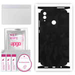 apgo Protective Skin Sticker for the back+sides compatible with Honor 10 Lite, Full Wrap Film, Foil, Vinyl - Pattern Black Camo