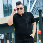 &bdquo;Fat Man&ldquo; vyri&scaron;ki nauji didelio dydžio mar&scaron;kinėliai trumpomis rankovėmis, ypač dideli, laisvi pusrankove mar&scaron;kinėliai, apatiniai 7XL 2XL juoda