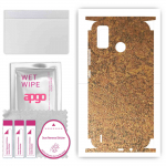 apgo Protective Skin Sticker for the back+sides compatible with Tecno Spark 6 Go, Full Wrap Film, Foil, Vinyl - Pattern Rusty Copper