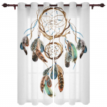 Dream Catcher akvarelės plunksnų ra&scaron;tas &Scaron;iuolaikinės langų užuolaidos svetainei miegamojo užuolaidos užuolaidos užuolaidos durų užuolaidos