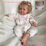 Miela apkūni 60 cm mažylio lėlė Maddie Reborn, 50 cm vinilo/medžiaginio korpuso, neprivaloma Rebirth lėlė, jau baigta 3D dažais dažyti kūdikių lėlės vaikams 50cm full silicone girl