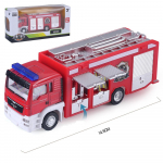 1/64 Vaikų didelio modeliavimo lydinio inžinerinė transporto priemonė, gaisrinė ma&scaron;ina, transporto priemonė, i&scaron;skirtiniai liejami žaislai, kalėdinė edukacinė dovana 1/64-Size:14.9*5.3*4.2cm raudona