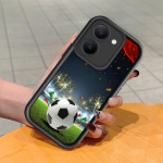 Mink&scaron;tas silikoninis kvadratinių kopėčių spausdinimo ra&scaron;tų telefono korpusas, pilnas dangtis, fotoaparatas, atsparus smūgiams, guminis dėklas, skirtas Vivo Vivo V23 5G ruda