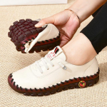 Moteri&scaron;ki laisvalaikio batai Vasariniai odiniai plok&scaron;čiapadžiai platforma Patogūs slydimo batai mink&scaron;tu padu plius dydžio Oxfords batai 35 juoda