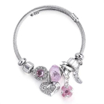 &bdquo;Pasidaryk pats&ldquo; apyrankės ir apyrankės &bdquo;Crystal Bead Heart&ldquo; Indijos juvelyriniai dirbiniai su plienine apyranke raudona