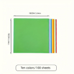 100 vnt Kvadratinis Origami Popierius Dvipusis Vienspalvis Sulankstomas popierius Daugiaspalvis Vaikams Rankų darbo DIY Scrapbooking Amatų dekoras