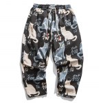 Streetwear Vyri&scaron;ki Harem Stiliaus Keliai Su Spauda Laisvalaikio Kelnės Vyri&scaron;kos Pavasario Vasaros Mados Bėgiojimo Kelnės Elastingu Juosmeniu Juodos Žalios XXXXXL juoda