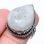 Rainbow Moonstone Gemstone Handmade 925 Sterling Silver Jewelry Ring Size 7 g3b53