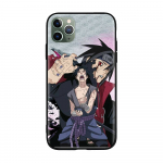 W-40 Naruto Uchiha Sasuke mink&scaron;tas juodas dėklas, skirtas iPhone 11 12 13 14 15 6 7 8 X XS Pro Max XR Samsung S21 S22 S23 S24 FE Ultra S8 Plus iPhone X)XS rusvai geltona