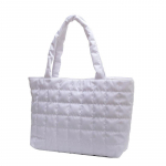 1 vnt. minimalistinis dygsniuotas pūstas rankinukas, didelės talpos rankinė per petį, madinga pamink&scaron;tinta rankinė moterims kasdieniam keliavimui 37x29x12cm balta