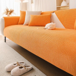 Žiemos storinantis sofos užvalkalas Vienspalvis austinis sofos pagalvėlė Modernus velvetinis sofos užvalkalas Neslystantis kreminės serijos sofos užvalkalai rudeninis 45x45cm pillowcase oranžinė