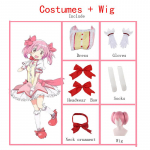 Anime Magi&scaron;ka mergaitė Kaname Madoka Cosplay kostiumas Kawaii Lolita mergaitės vakarėlio karnavalinis rožinis suknelė trumpas perukas Idol Puella Magi Madoka XL geltona/rožinė