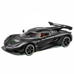 1/24 sportinio automobilio modelio Koenigsegg lydinio diecast, didelio modeliavimo mastelio žaislas, i&scaron;traukiamas atgal durys gali atidaryti berniukų gimtadienio dovanos dekoravimas juoda