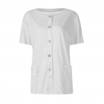 Moteri&scaron;kos ki&scaron;enės trumpomis rankovėmis, ra&scaron;tuotos ki&scaron;enės, stovima apykaklė su darbo ra&scaron;tais, apsauginiai drabužiai su viena krūtine, &scaron;varkas su kardiganu, vir&scaron;utinė dalis L juoda