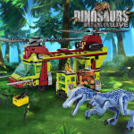 585 vnt IDEAS Dinozaurų pasaulis Velociraptor statybiniai blokai Tyrannosaurus dinozaurų sraigtasparnio modelis Surinkite plytų žaislą vaikams suaugusiems dovanoms be dėžutės