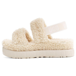UGG Oh Fluffita Suede Lauko Atvirais Pir&scaron;tais Plok&scaron;čiapadžiai Kailiniai Sportiniai Basutės Moteri&scaron;kos Basutės Natūralus 1120876-NAT 37