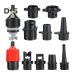 Pripučiamo SUP siurblio adapterio komplektas irklentės vožtuvo adapteris oro kompresoriaus vožtuvo keitiklio purk&scaron;tukų rinkinys pripučiamos valties lovos banglentei raudona juoda spalva